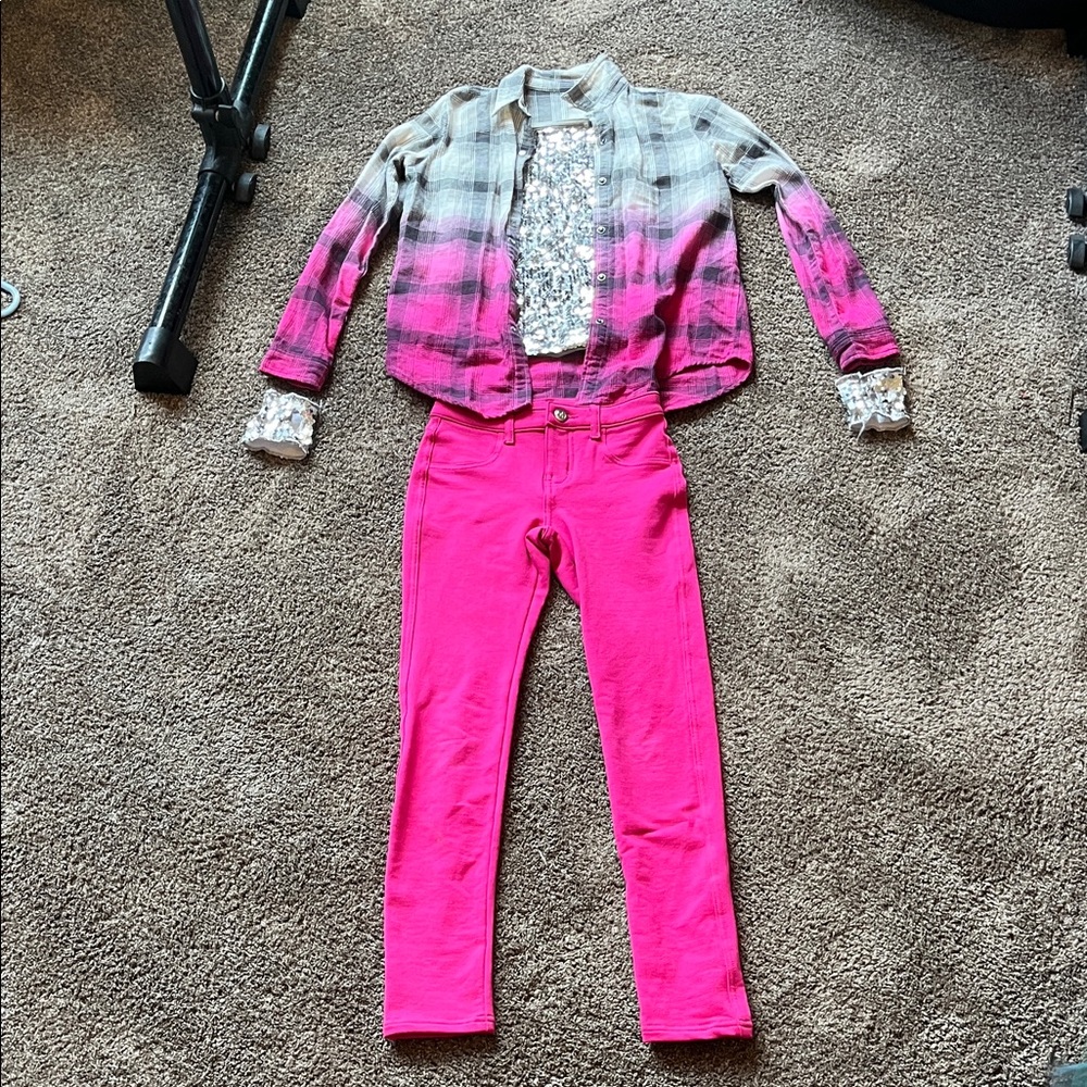 Weissman Pink and Gray Kids Dance Costume
